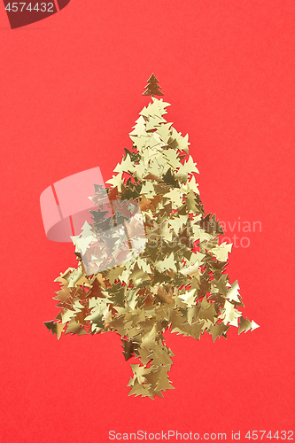Image of Decorative Christmas composition from shiny spruces.