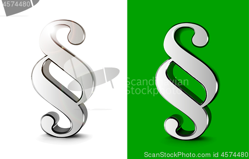 Image of Paragraph symbols 3d vector illustration on white and green background