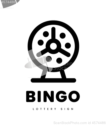 Image of Lottery bingo with machine and lottery balls inside. vector illustration on white