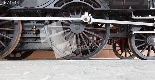 Image of Steam locomotive wheels or steam train wheels