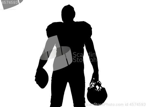 Image of rear view of young confident American football player