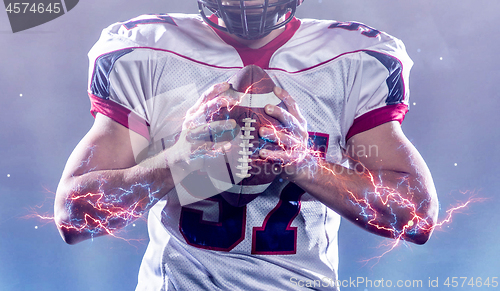 Image of Closeup of confident American football player