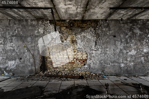 Image of Abandoned damaged building wall