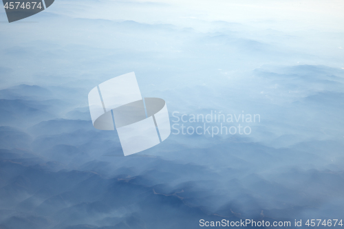 Image of Carpathian Mountains from above at winter