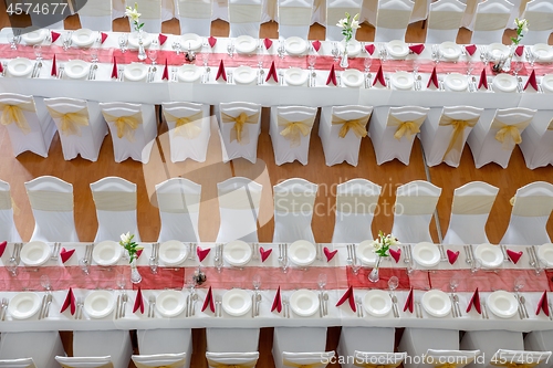 Image of Plates and dishes on dining table