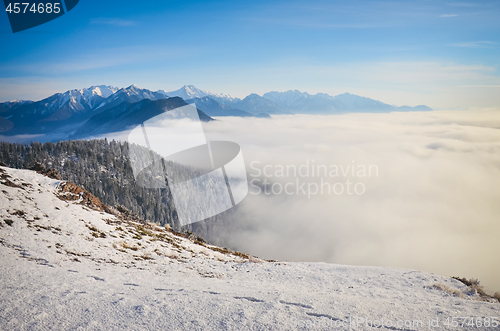 Image of Above cloud inversion Swansea Mountain Rocky Mountains British C