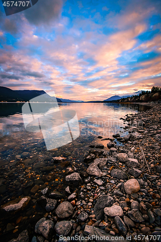 Image of Columbia Lake Sunset, British Columbia, Canada.