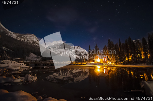 Image of Emerald Lake Lodge at Night