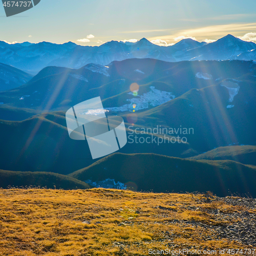 Image of Alberta Mountain Landscape with Lens Flare