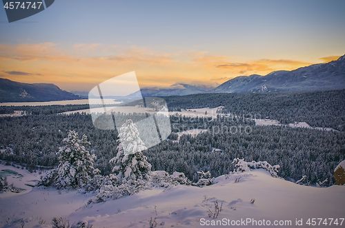 Image of Sunset in Winter, Fairmont Hot Springs, British Columbia, Canada