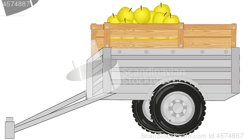 Image of Vector illustration of the trailor with cargo from fruit