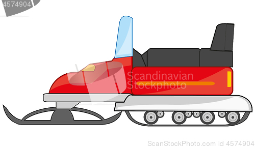 Image of Transport snowmobile on white background is insulated
