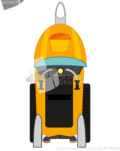 Image of Snowmobile type overhand on white background is insulated