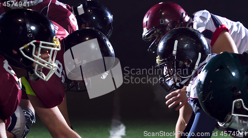 Image of american football players are ready to start