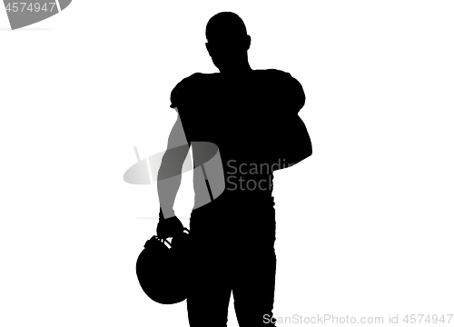 Image of portrait of confident American football players