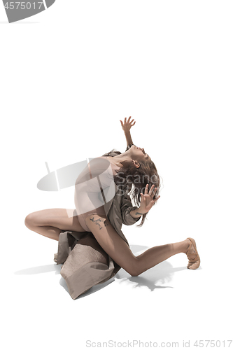 Image of Beautiful slim young female modern jazz contemporary style ballet dancer