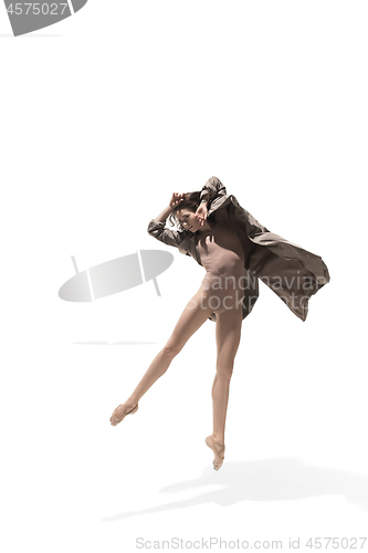 Image of Beautiful slim young female modern jazz contemporary style ballet dancer