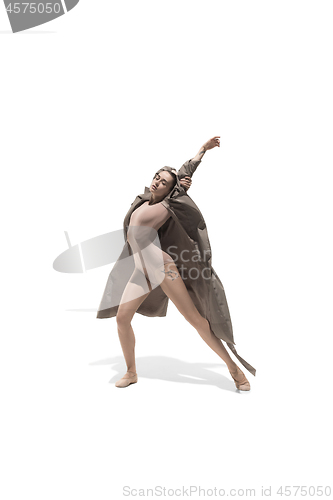 Image of Beautiful slim young female modern jazz contemporary style ballet dancer