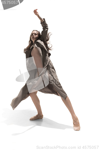 Image of Beautiful slim young female modern jazz contemporary style ballet dancer