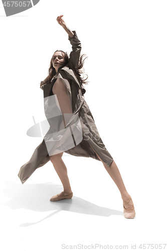 Image of Beautiful slim young female modern jazz contemporary style ballet dancer