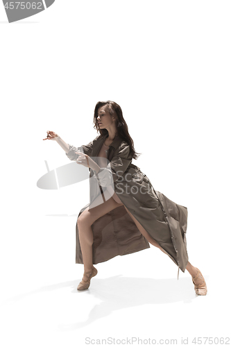Image of Beautiful slim young female modern jazz contemporary style ballet dancer