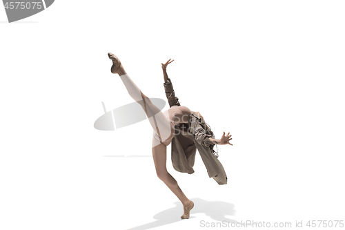 Image of Beautiful slim young female modern jazz contemporary style ballet dancer