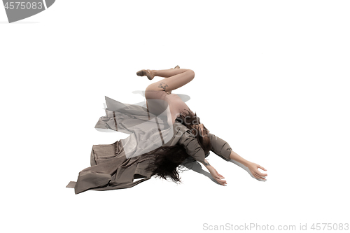 Image of Beautiful slim young female modern jazz contemporary style ballet dancer