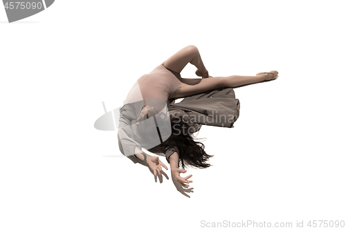 Image of Beautiful slim young female modern jazz contemporary style ballet dancer