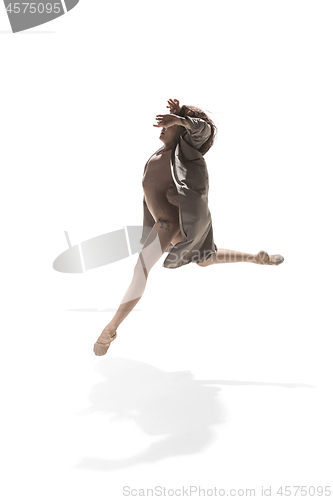 Image of Beautiful slim young female modern jazz contemporary style ballet dancer