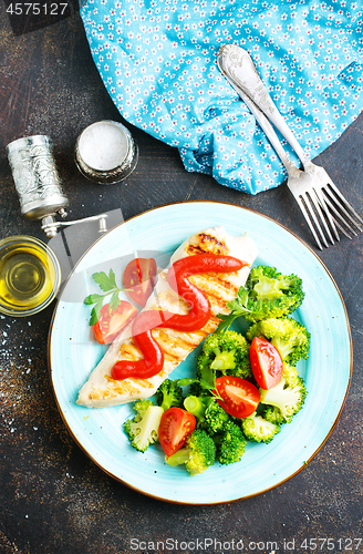 Image of fried chicken with broccoli