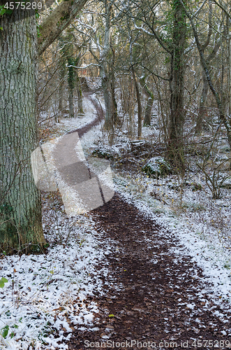 Image of Winding footpath with the first snow