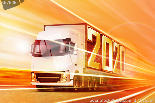 Image of semi truck like incoming year 2020