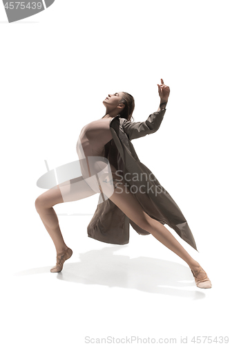 Image of Beautiful slim young female modern jazz contemporary style ballet dancer