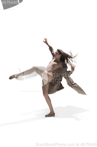 Image of Beautiful slim young female modern jazz contemporary style ballet dancer