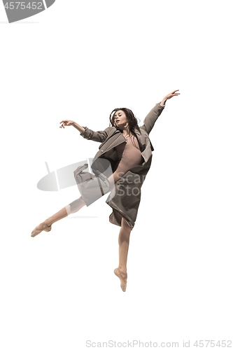 Image of Beautiful slim young female modern jazz contemporary style ballet dancer