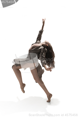 Image of Beautiful slim young female modern jazz contemporary style ballet dancer