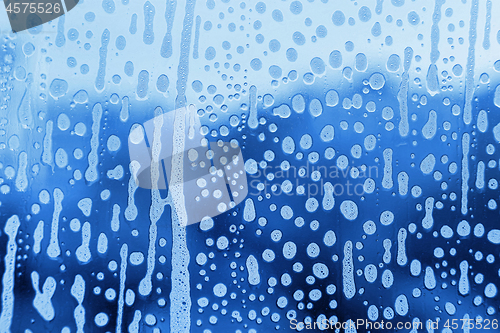 Image of Soap foam pattern on glass, natural texture