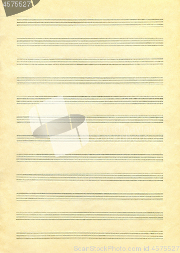 Image of Vintage blank paper sheet for musical notes 