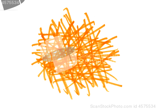 Image of Abstract orange handmade touches texture on white 