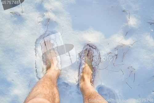 Image of Barefoot in the snow