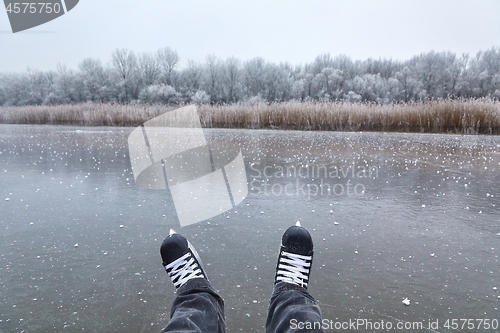 Image of Skating on a lake