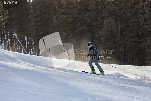 Image of Skiing in the winter snowy slopes