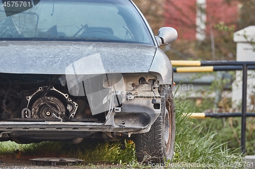 Image of Car Wreck with missing parts