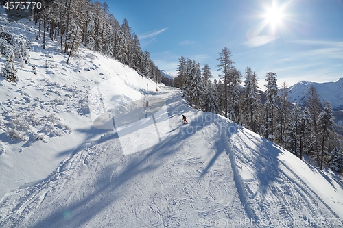 Image of Skiing slopes from the top