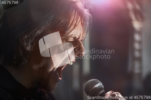 Image of Metal singer on stage screaming
