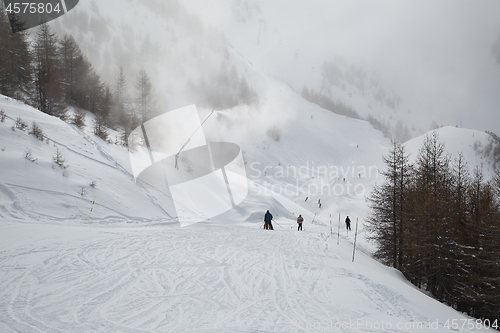 Image of Skiing slopes from the top