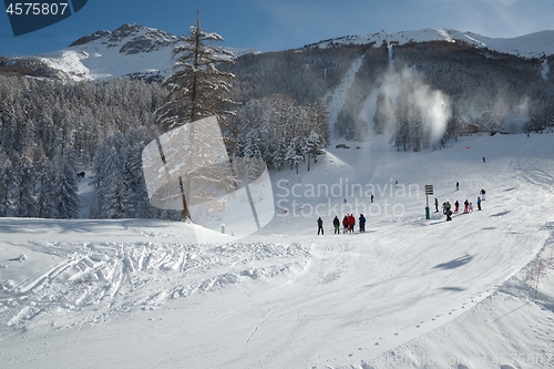 Image of Skiing slopes from the top