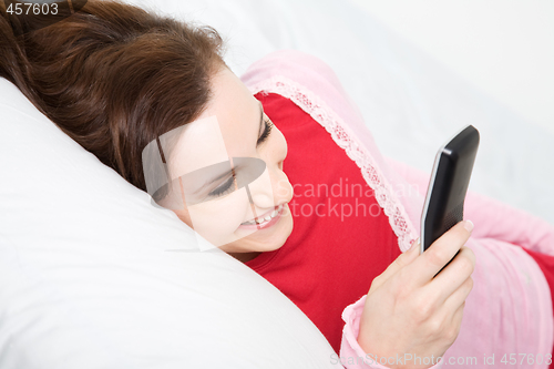 Image of Caucasian girl on the phone