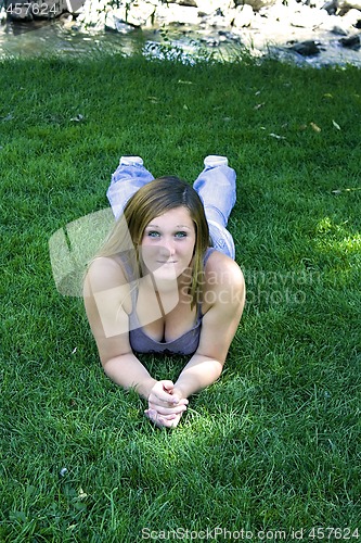 Image of Beautiful Girl in the Park