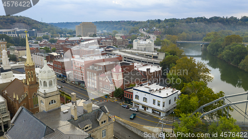 Image of Aerial View Isolated on the State Capital City Downtown Frankfor